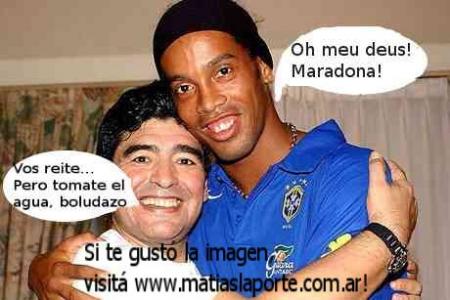 maradona avec ronaldinho